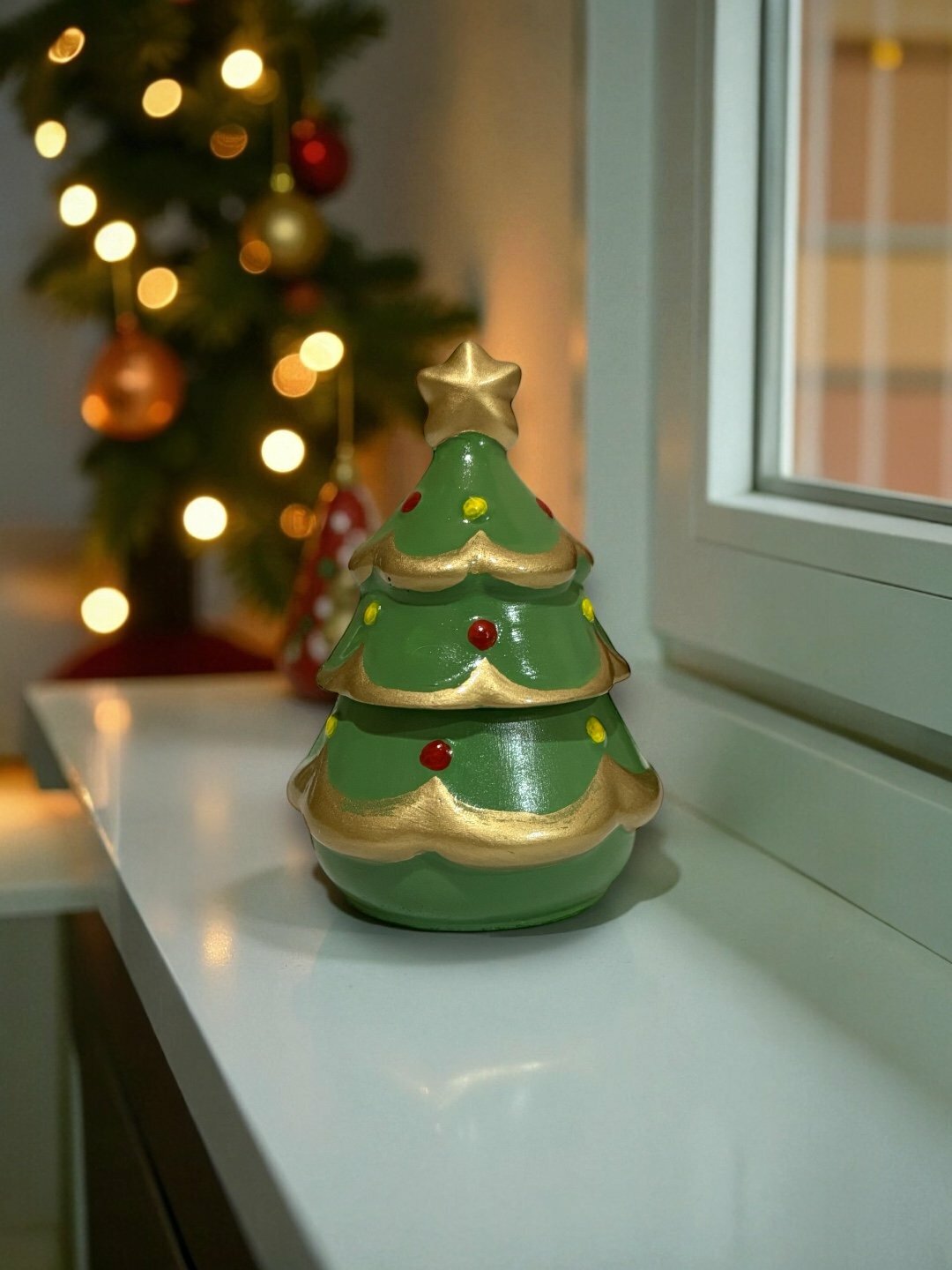 Свеча декоративная "Рождество", ментоловая, соевый воск, ручная работа