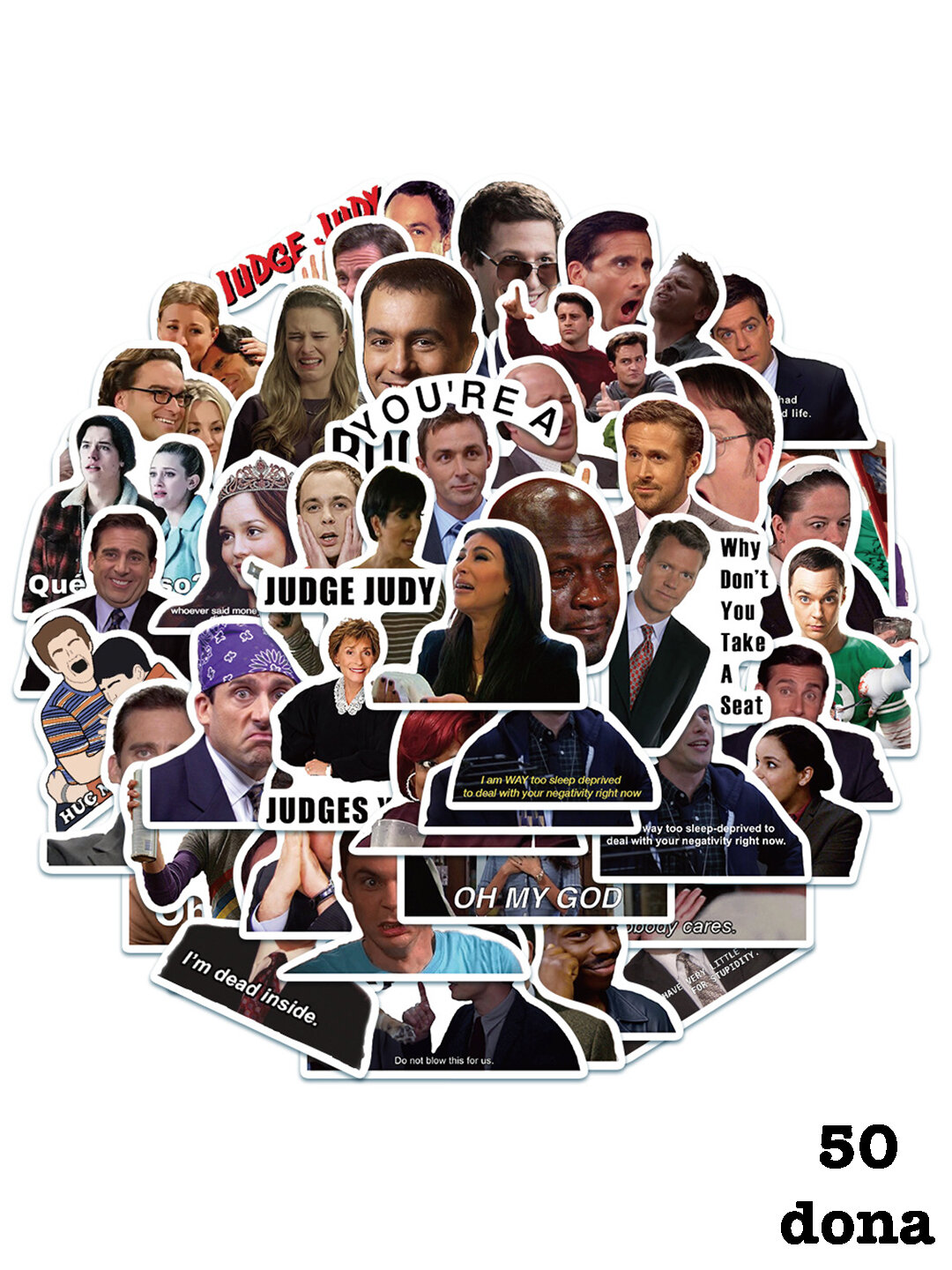 Наклейки стикеры "Мемы, прикол, смешные картинки, милые кошки, котята" - Желтый