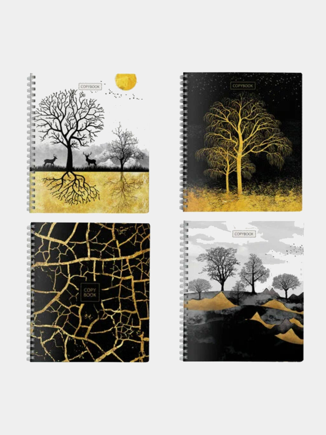 Тетрадь, A5, 96 листов, клетка, "Золотая осень", 5 шт