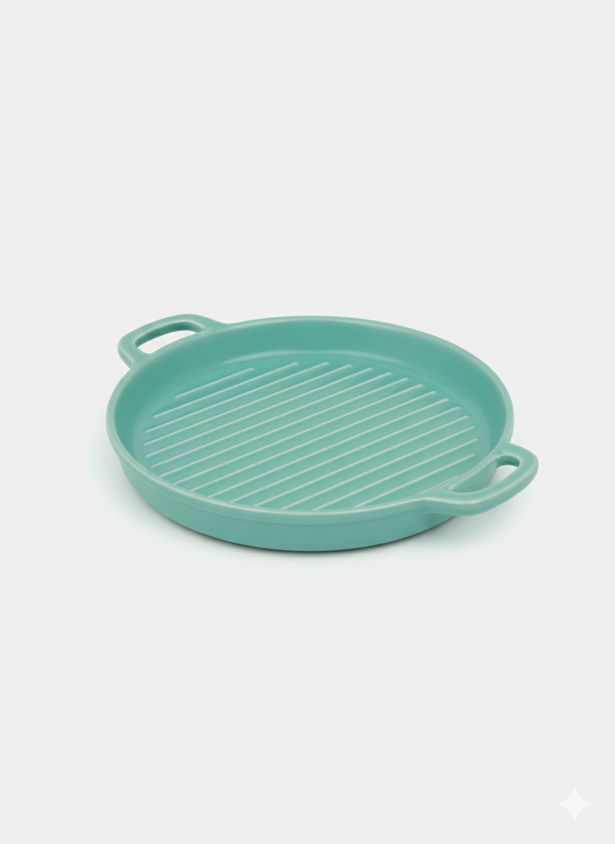 Круглые керамические тарелки "HAPPY KITCHEN", бренд, ручная работа — фото 1