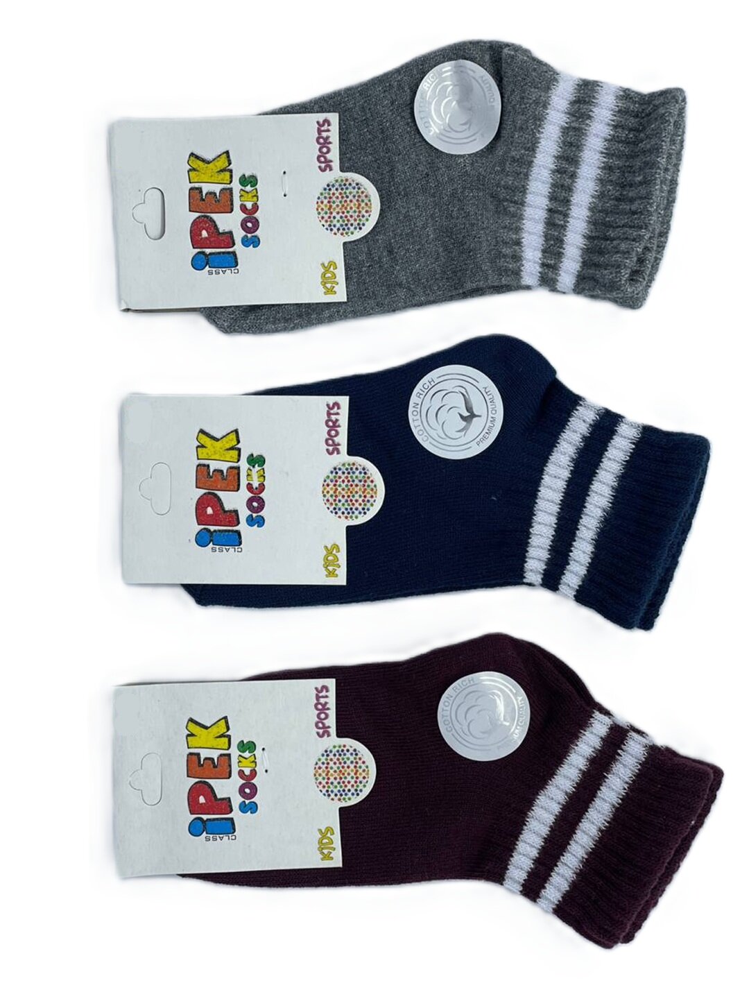 Носки İpek 3 пары, размер 9-10 лет, 000 черный — фото 1