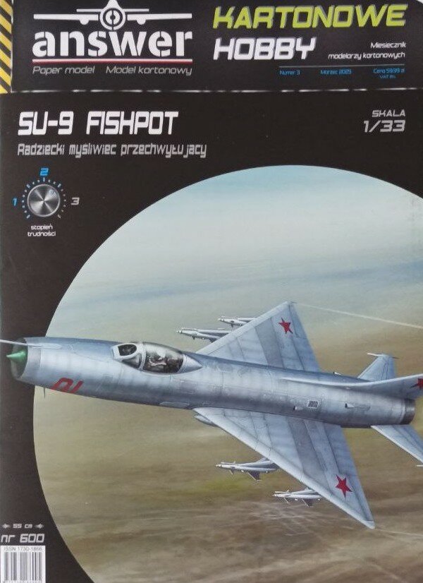 Сборная бумажная модель Самолет Су-9 Fishpot - answer №600 (журнал)