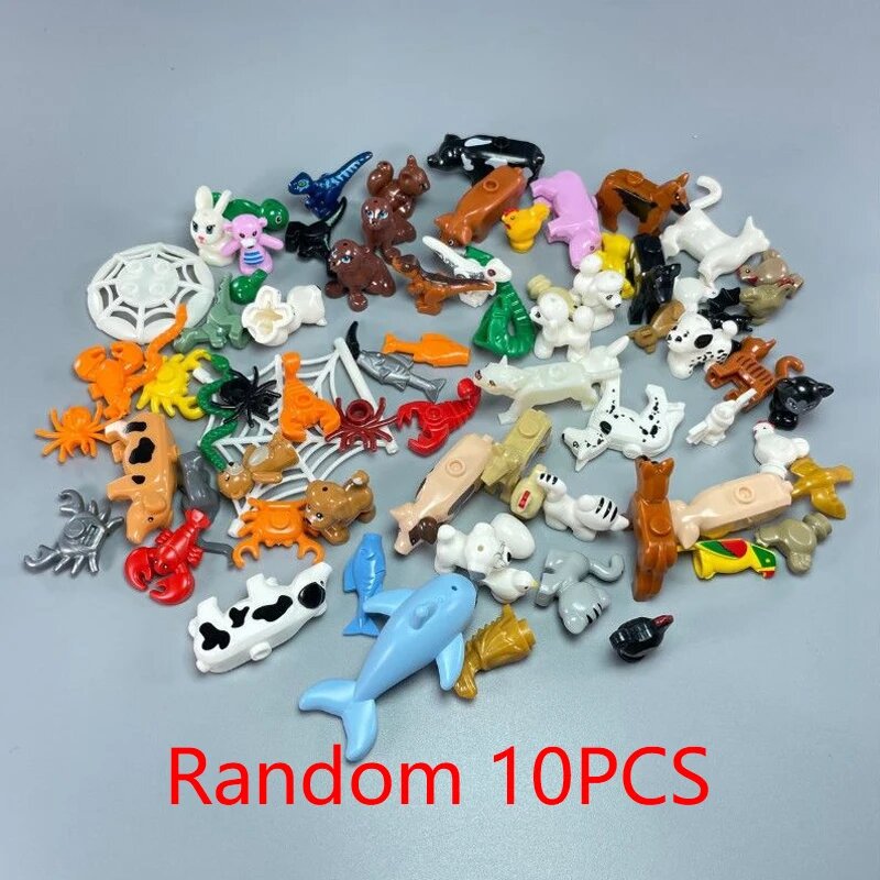 MOC Город Животные Конструктор, Random 10PCS