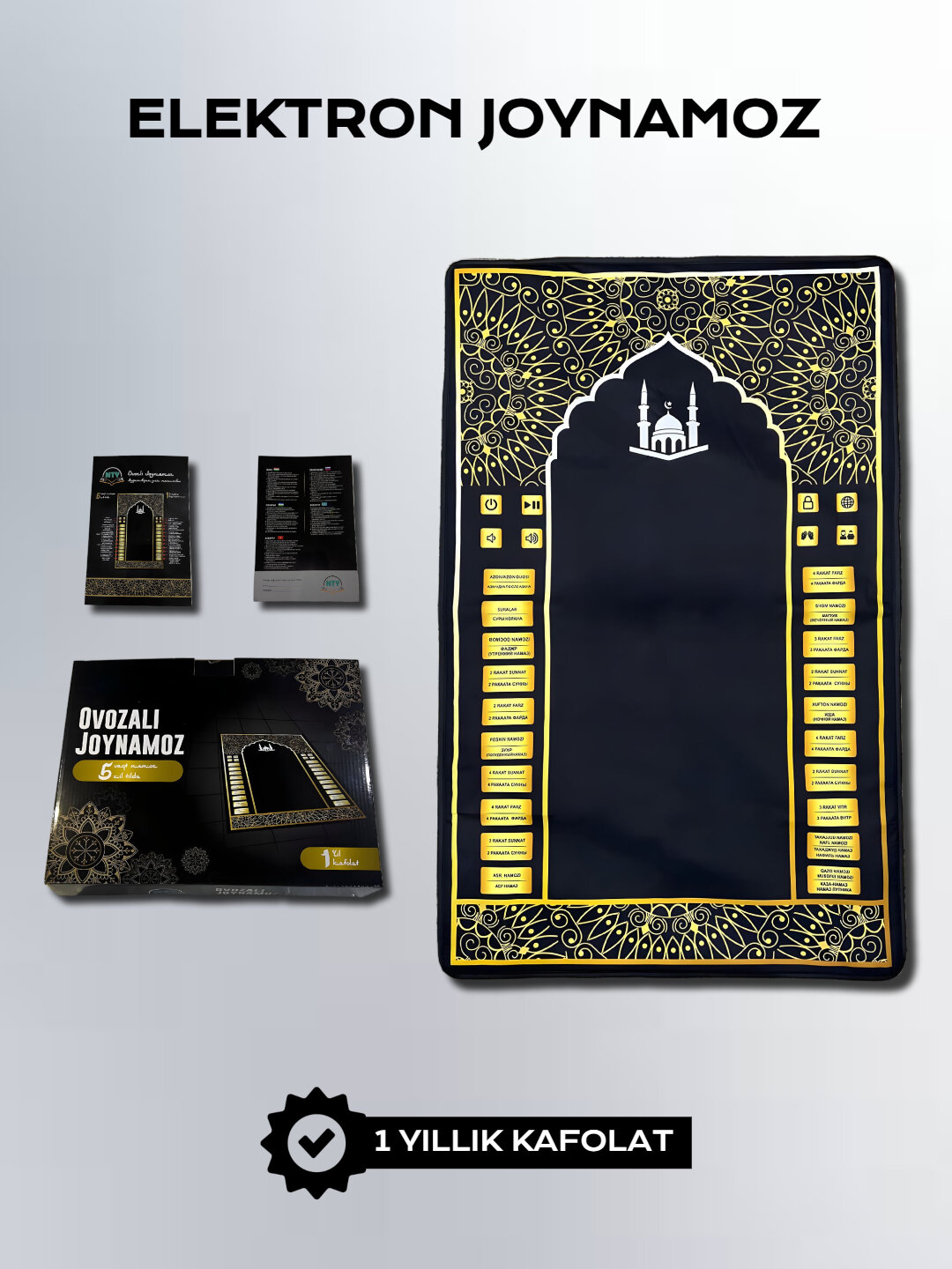 O‘rgatuvchi elektron namoz gilamchasi, 1 yillik kafolat zur ovozlari tiniq
