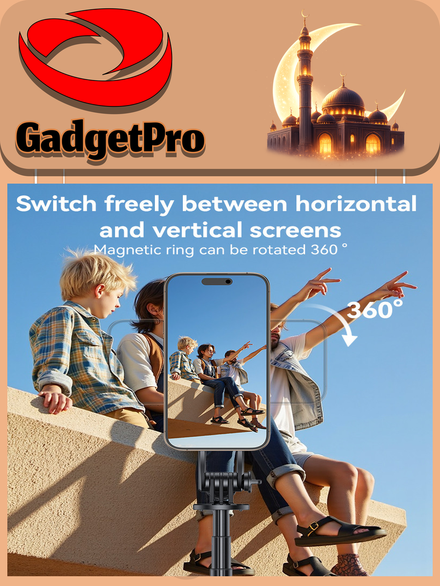 Монопод для селфи Yesido SF24: телескопический штатив с Bluetooth, черный, для смартфонов.