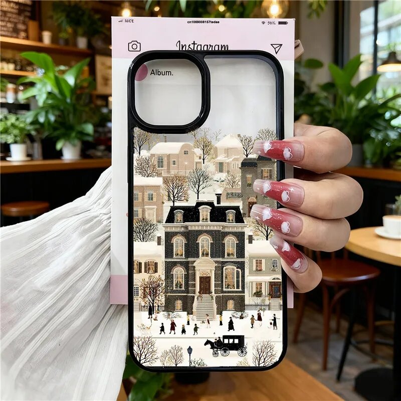 Чехол для телефона с зимним снежным пейзажем для iPhone 17 Pro 16 15 14 13 12 Айфон XS макс, style 3