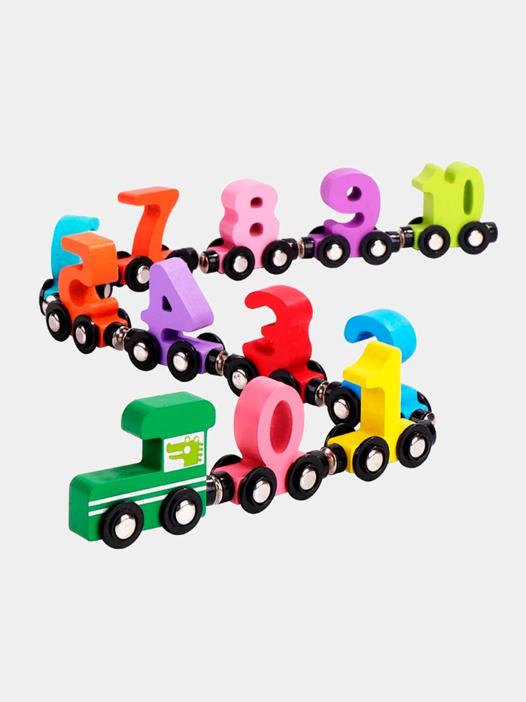 Магнитный поезд, игрушка, обучающая цифрам и цветам с помощью геометрических фигур