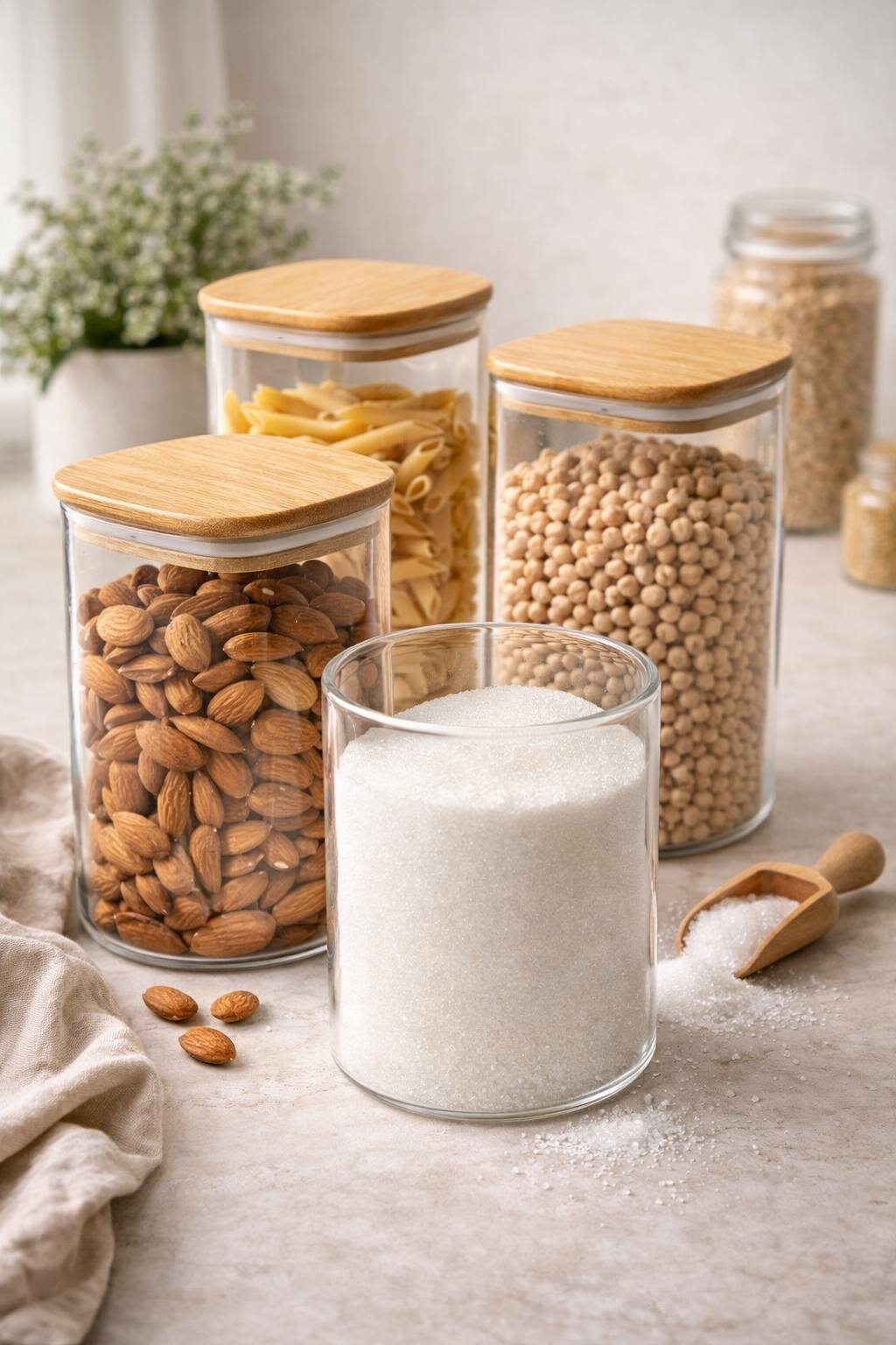 Стеклянная банка с бамбуковой крышкой, 1,8 л Практичная и стильная стеклянная банка