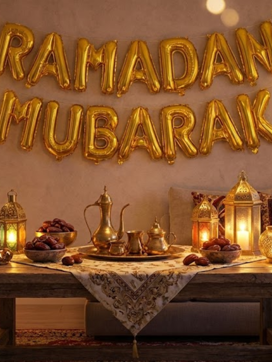 Набор фольгированных шаров Ramadan Mubarak, для декора, 15 шт. — фото 1