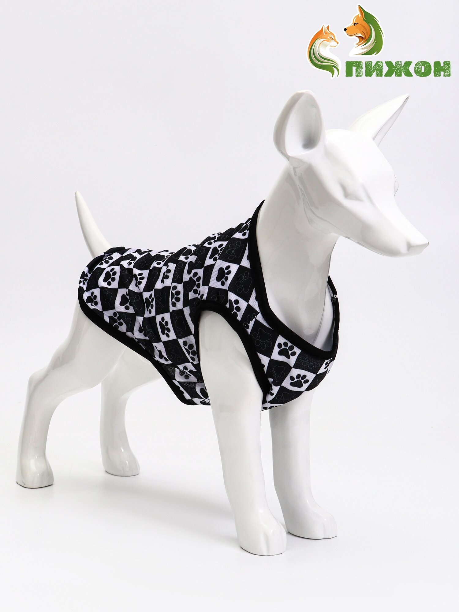 Майка для животных «Шахматы», размер XL, ДС 39 см, ОГ 50 см, ОШ 37 см