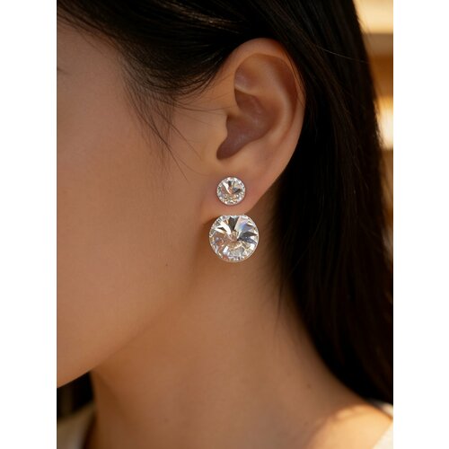 фото Серьги-трансформеры amante crystal, кристаллы swarovski, прозрачный