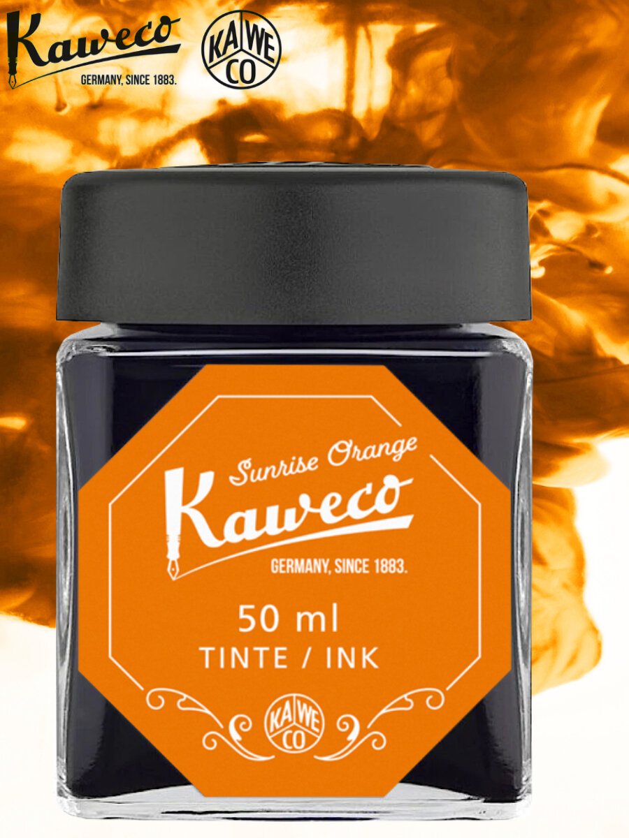 Чернила KAWECO Sunrise Orange, для перьевой ручки, оранжевый цвет, флакон 50мл