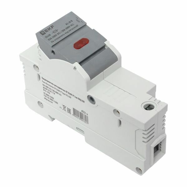 Предохранитель-разъединитель DF 22х58 1п (тип ПВЦ), EKF DF221-E (1 шт.) — фото 1