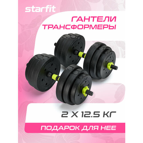 Гантель разборная пластиковая с коннектором Starfit DB-721, 25 кг, пара