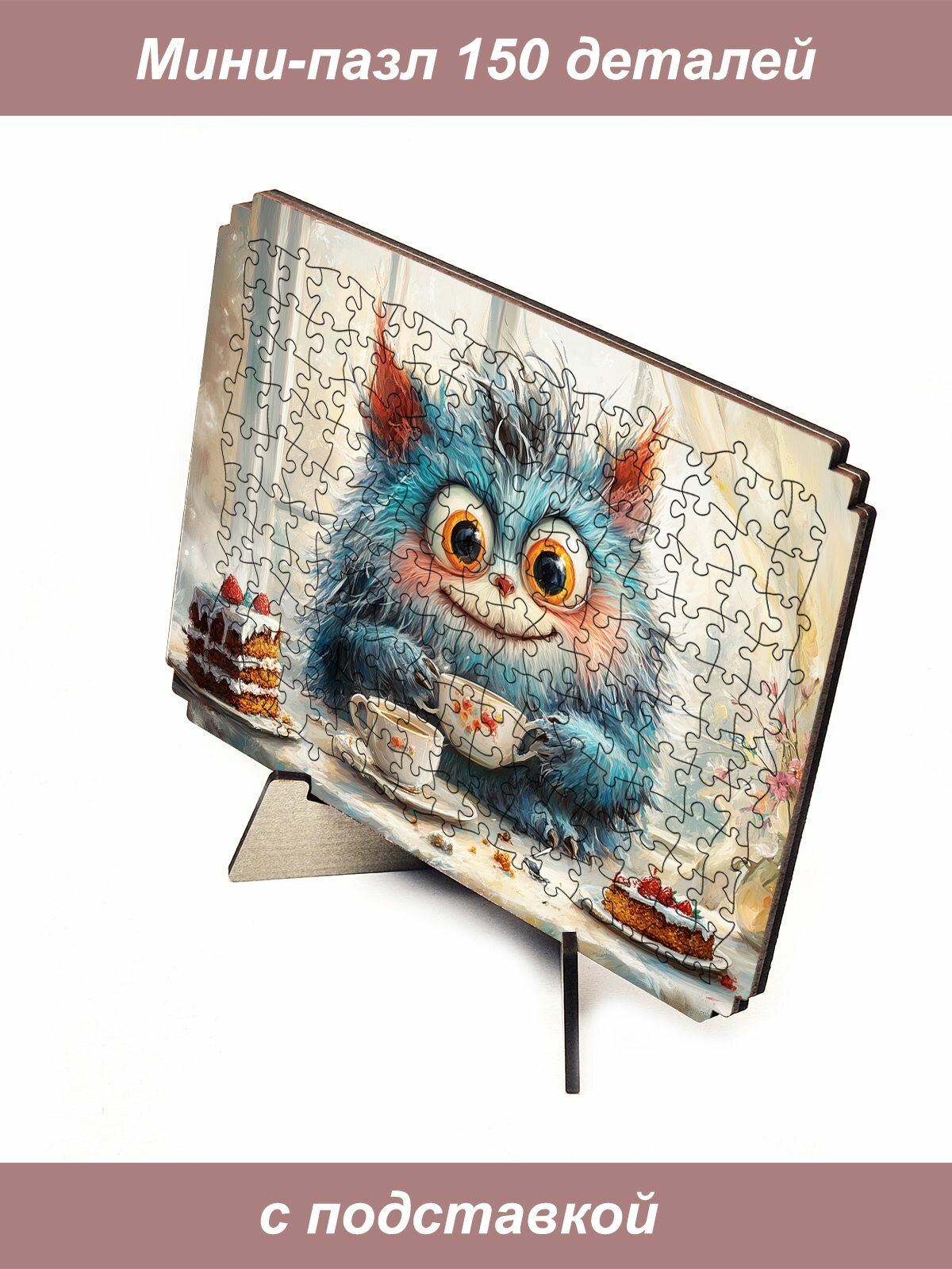 Пазл Алма мини 150 деталей. Синий монстрик.