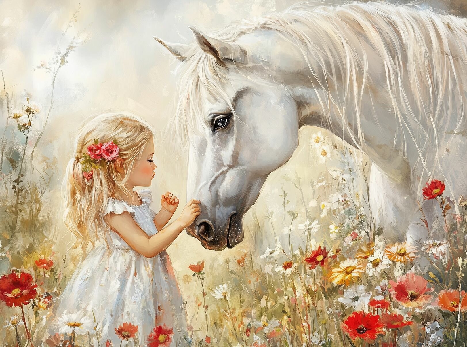 Пазл Алма мини 150 деталей. Белая лошадь — фото 1