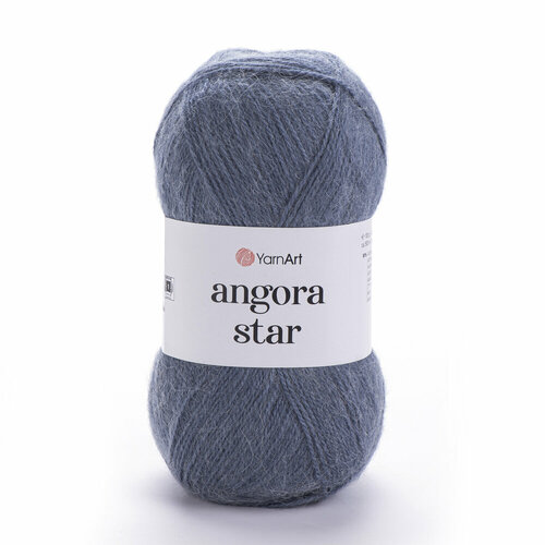 фото Пряжа для вязания yarnart angora star 3864 серый джинс 100 гр/500 м 20% тонкая шерсть, 80% акрил