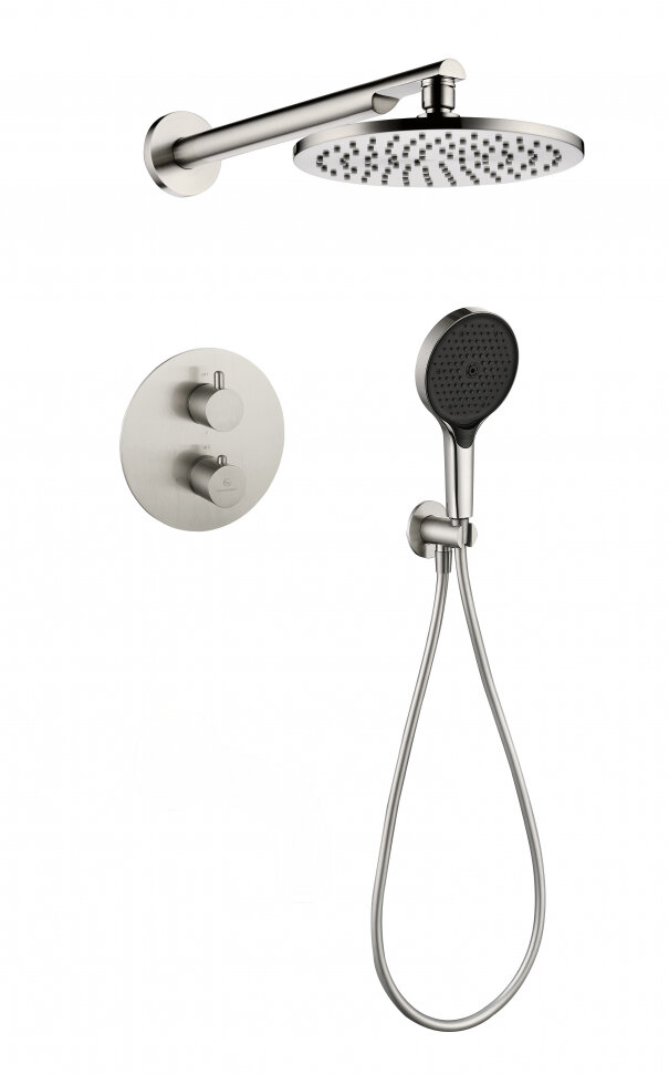 Душевая система Grocenberg GB5093, скрытый монтаж, с термостатом, никель