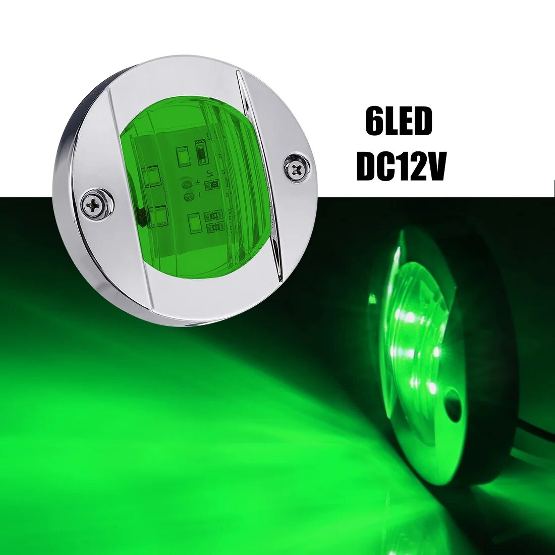 Зеленые морские фонари 6 LED DC12V, 4PCS
