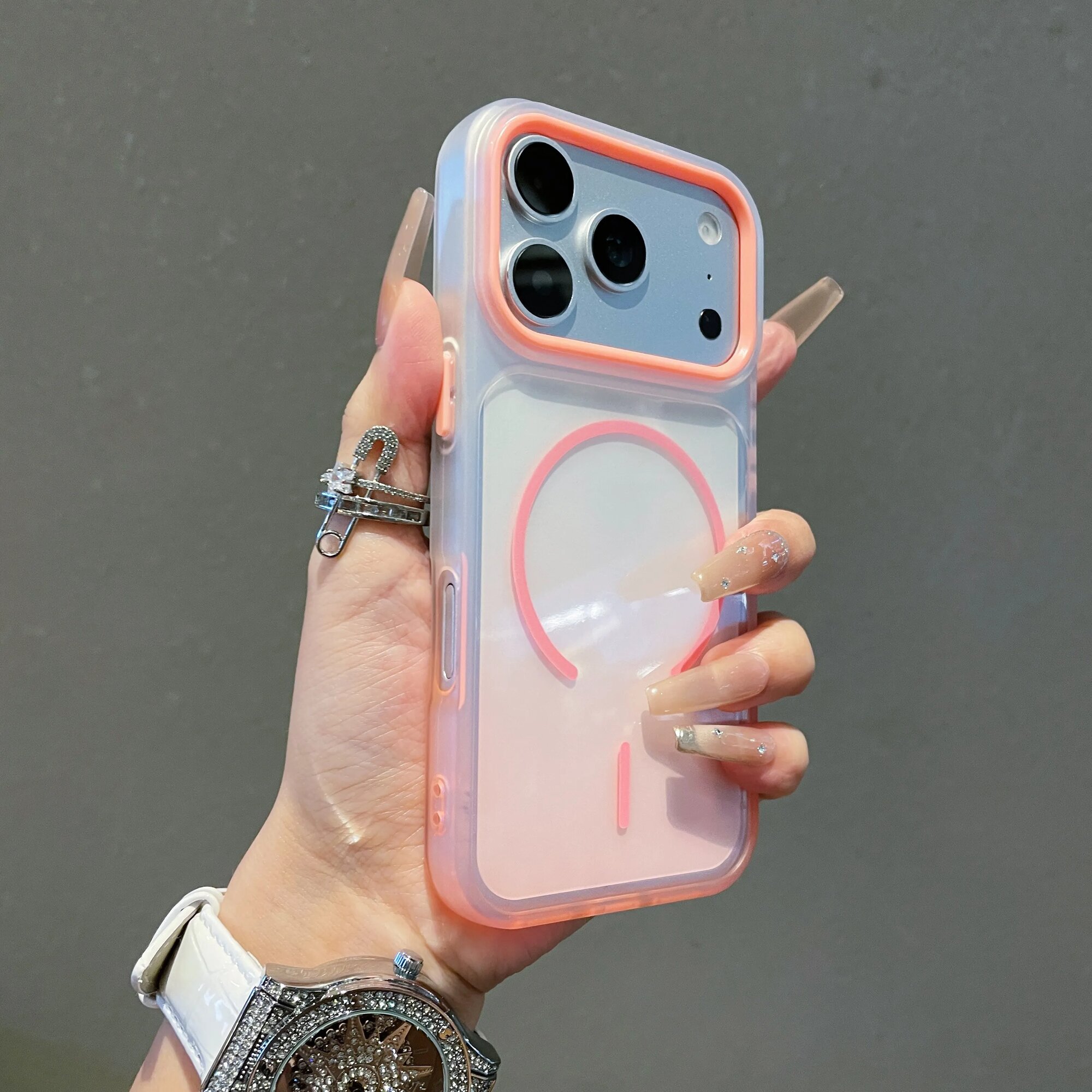 Прозрачный чехол для iPhone 17 16 15 14 13 12 11 Pro Max с iPhone17 Про Макс, Розовый, Pink