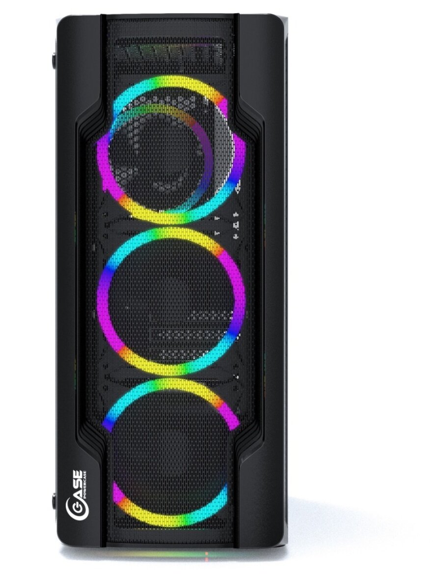 Корпус Powercase Mistral X4 Mesh LED, черный (CMIXB-L4) — фото 1