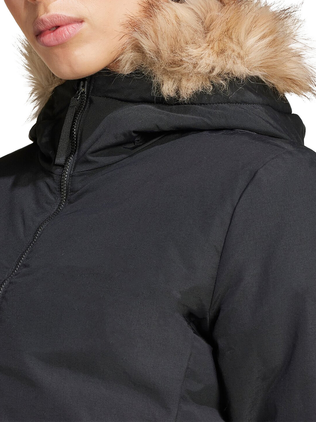 Парка adidas Paveric Fur , размер XS INT, черный — фото 1