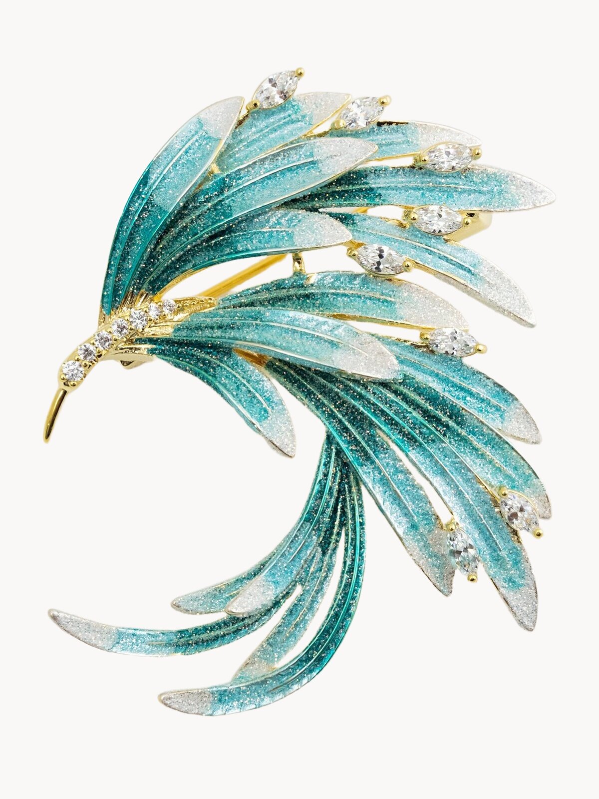 Брошь ЖемАрт, бирюзовый, золотой