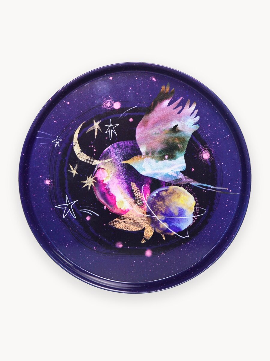 Поднос GALA "Вселенная" Арт. PD080 / Поднос декоративный / Поднос кухонный / Поднос круглый