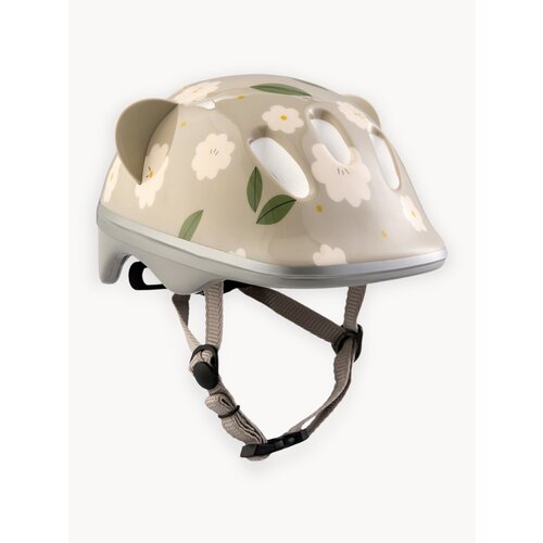 50011, Шлем велосипедный детский Happy Baby SHELLIX, для роликов и самоката, обхват головы 46-54, бежевый с цветами