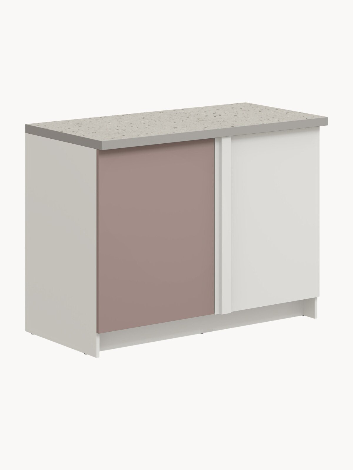 Угловой кухонный модуль напольная тумба Pragma Elinda, ШхГхВ 121х60х91 см, со столешницей, ЛДСП, пыльный розовый