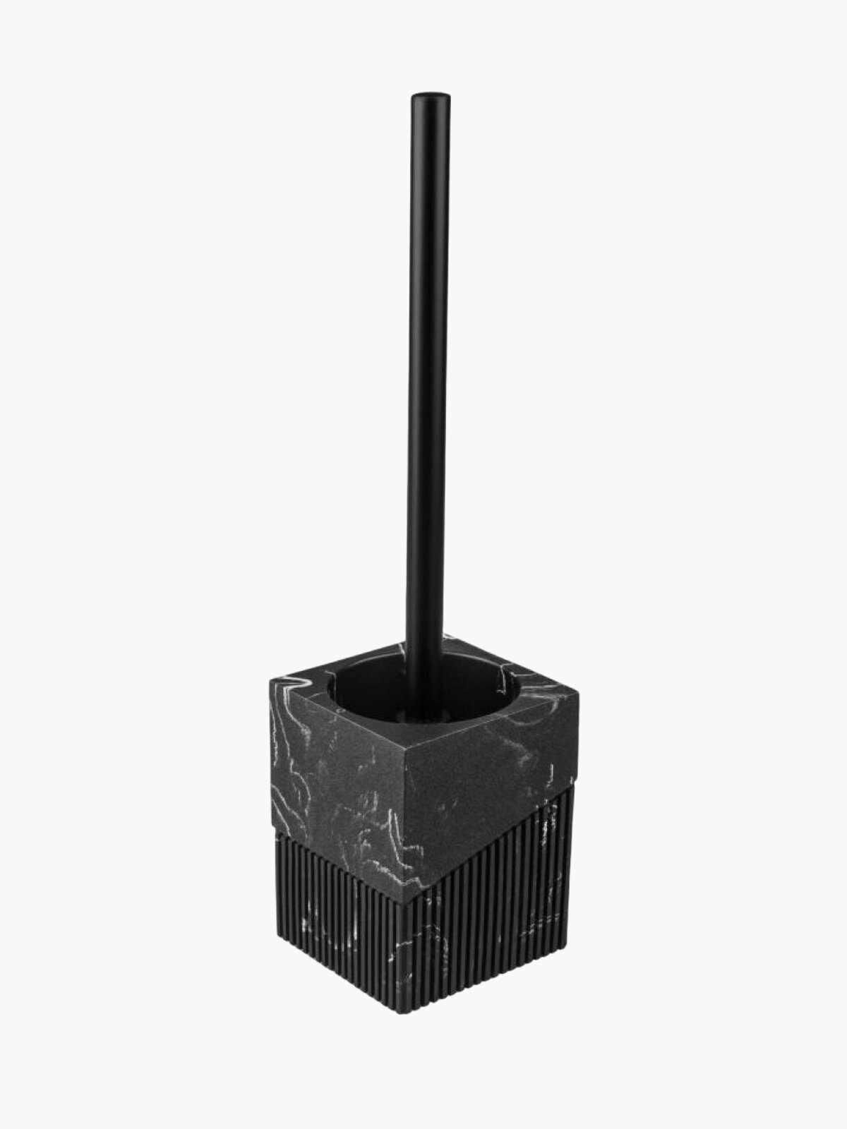 Ершик для унитаза напольный с подставкой PERFECTO LINEA Element Marble черный (35-618604)