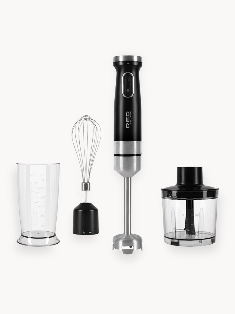 Блендер погружной для смузи и коктейлей 3 в 1 RED solution HB2903, мощный, измельчитель, 1500 W