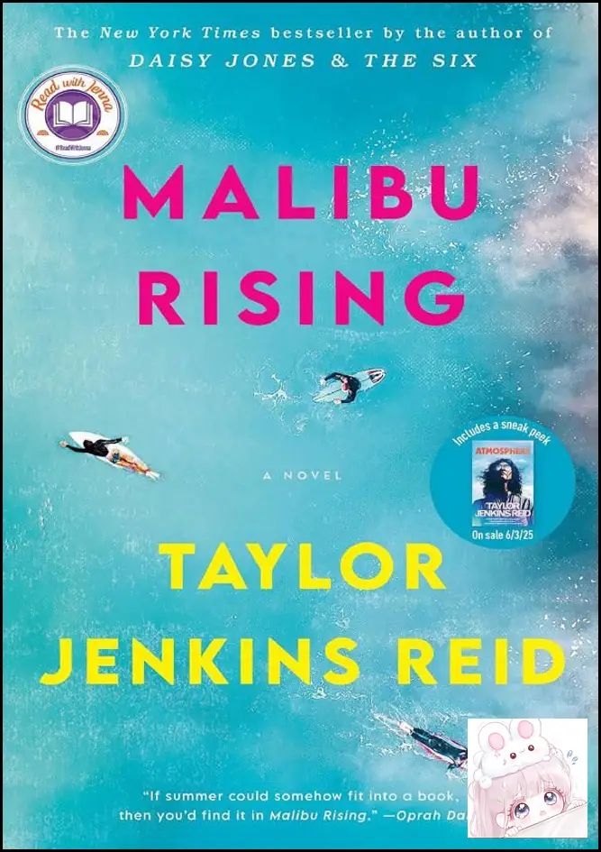 Malibu Rising by Taylor Jenkins Reid, 1980s California Family Literary Fiction Paperback