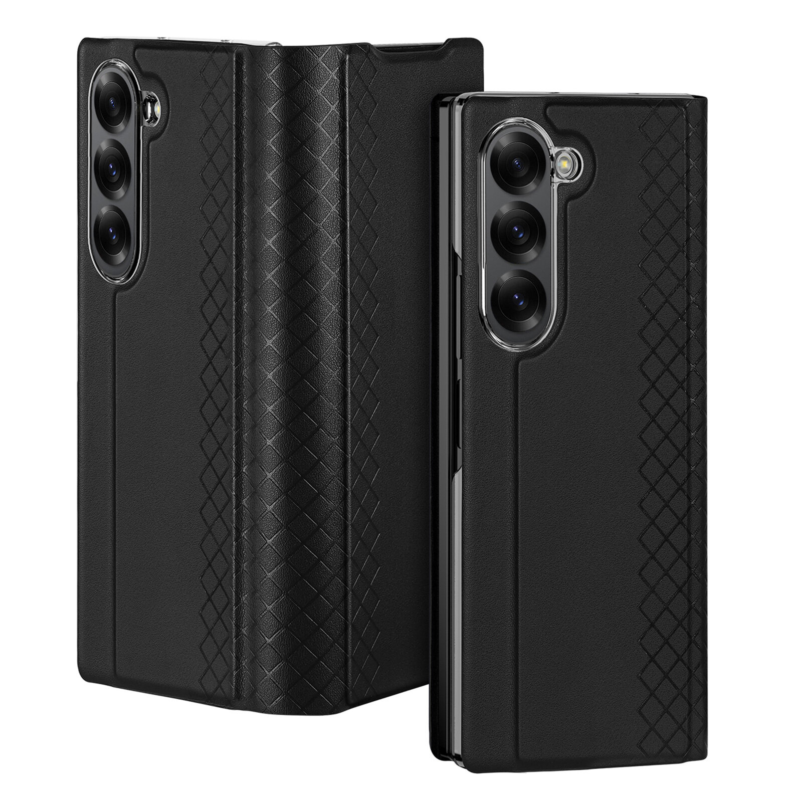 Чехол черного цвета с премиальной искусственной кожи от Dux Ducis для Samsung Galaxy Z Fold 6, серия Bril Series Case