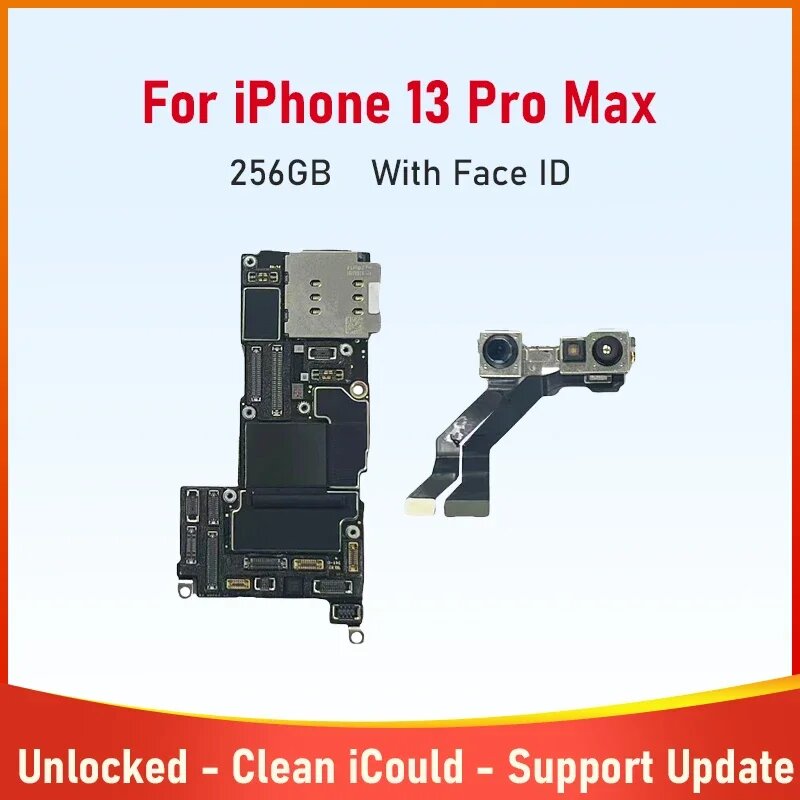 Полностью протестированная материнская плата для iPhone 13 Pro Max, разблокированная материнская плата с Face ID, поддержка чистой логической платы iCloud, обновление