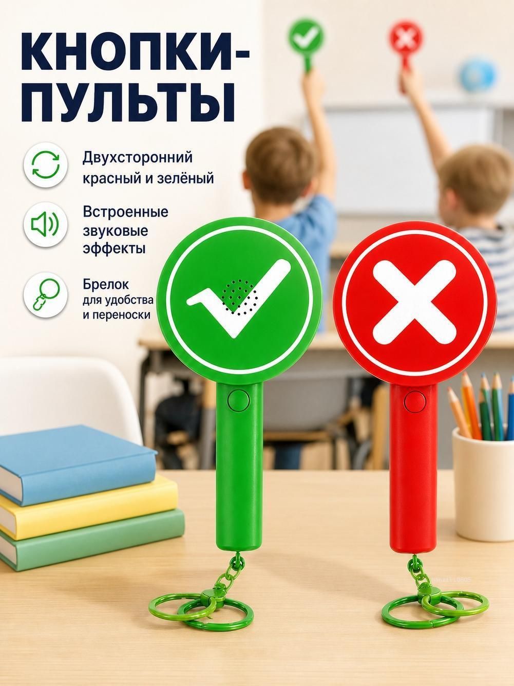 Кнопки пульты со звуковыми эффектами, двусторонние для игр в классе