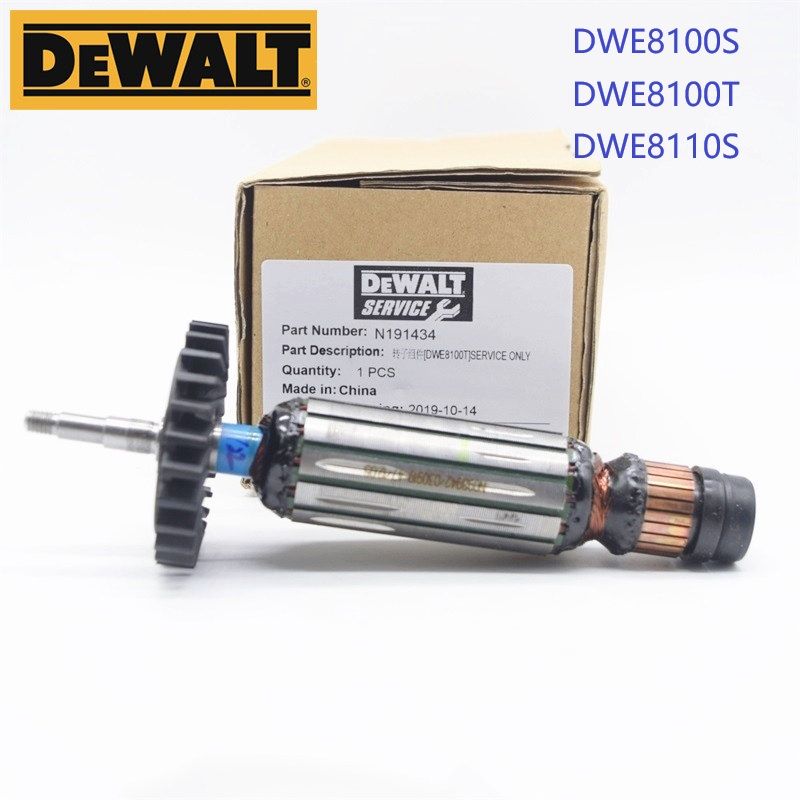DEWALT Якорь ротор двигателя угловой шлифмашины, совместим с DWE8100S, DWE8100T, DWE8110S