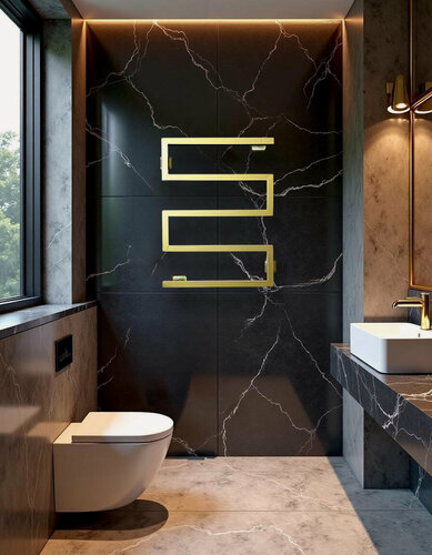 Изображение товара Полотенцесушитель водяной SNAKE-1 100х50 (см) Золото матовое