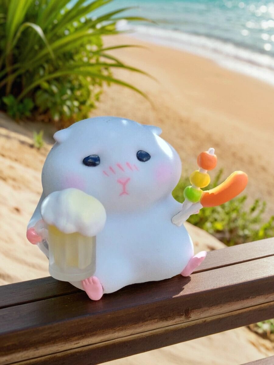 Аниме фигурка Хомячок с пивом и шашлычком — фото 1