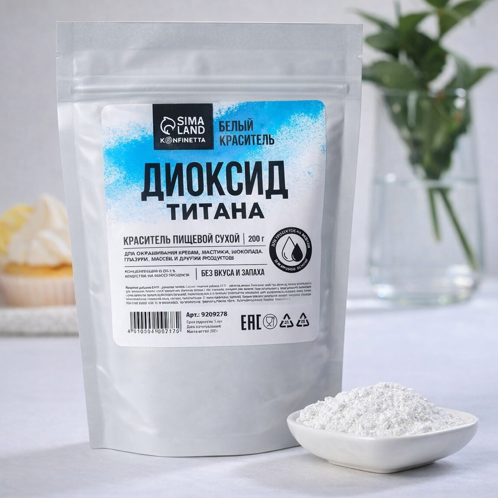 Пигмент для творчества, белый (Диоксид титана), белоснежные изделия из гипса