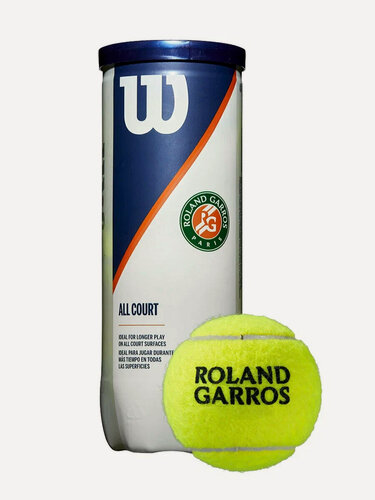 Изображение товара Мячи для большого тенниса Wilson Roland Garros All Court, 3 мяча в банке