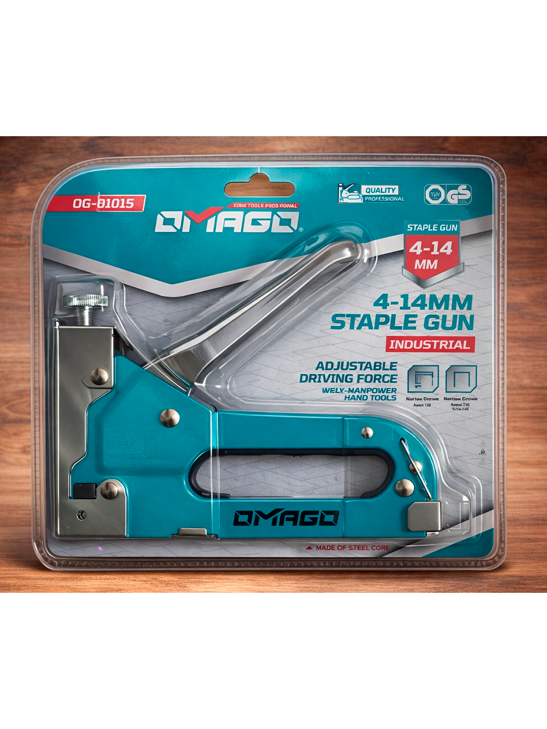 Степлер OMAGO, для скоб, эргономичный, 4–14 mm , 100 скоб магазин — фото 1