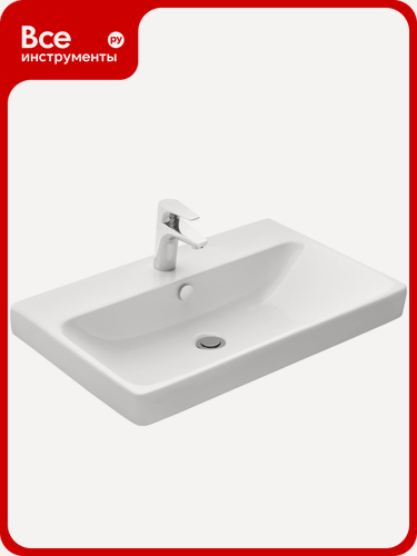 Изображение товара Умывальник Santek Адриана 70 1WH501628, белый санфарфор, прямоугольная форма, установка на тумбу