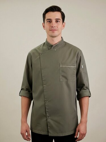 Изображение товара Китель повара мужской Вилан, укороченный рукав, цвет хаки, размер 48-50, рост 158-164см