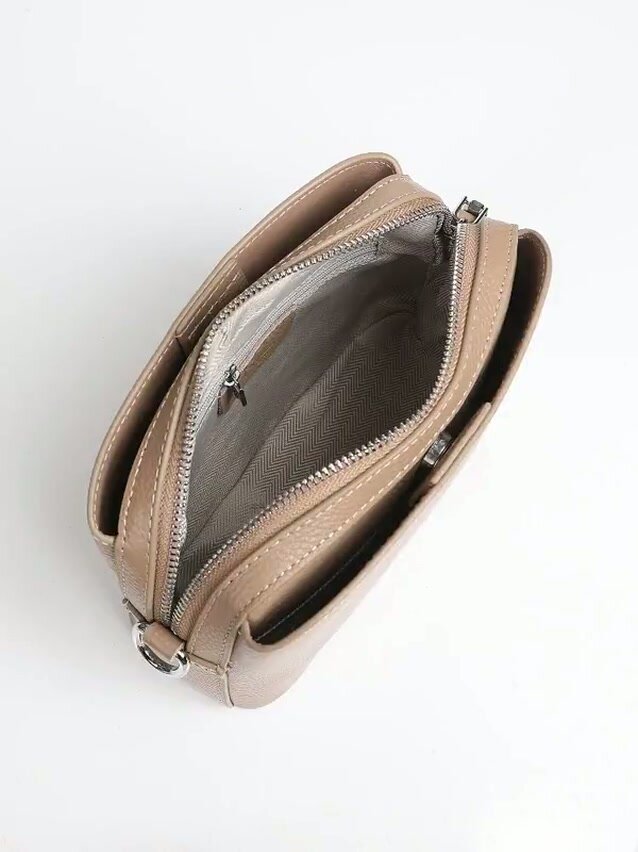 Сумка кросс-боди TERVOLINA, фактура зернистая, бежевый — фото 1