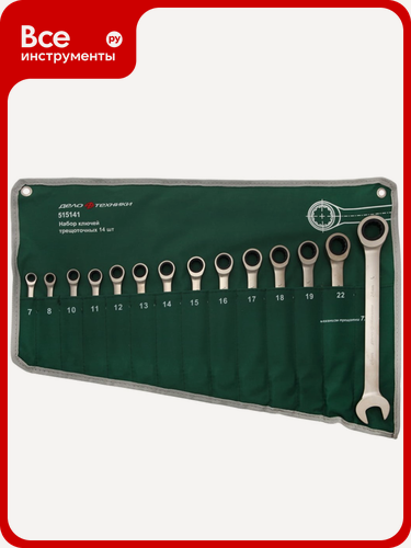 Изображение товара Набор ключей Дело Техники комбинированных трещоточных 14 шт, планшет тетрон.
