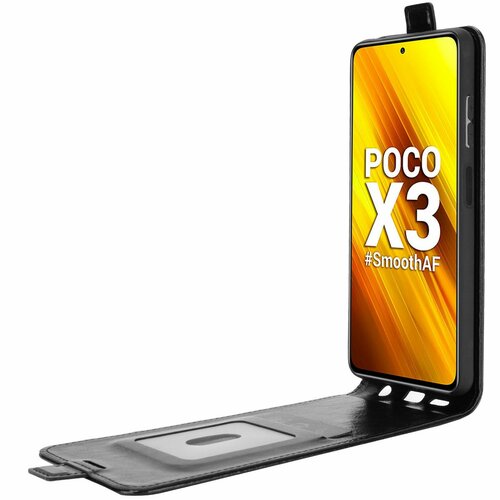 фото Чехол-флип mypads для xiaomi poco x3 / x3 nfc / x3 pro вертикальный откидной черный