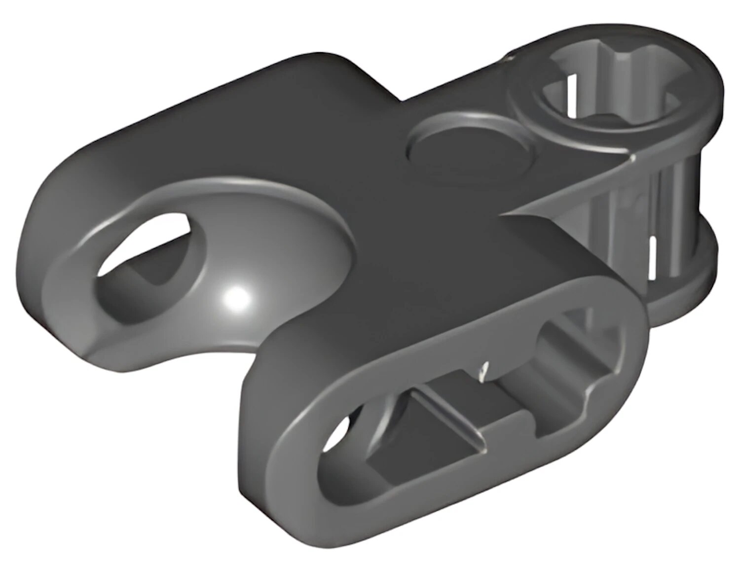 Деталь LEGO Lego Technic, Axle Connector 2 x 3 with Ball Joint Socket - Closed Sides, Straight Forks with Open Axle Holes 93571 Dark Bluish Gray U