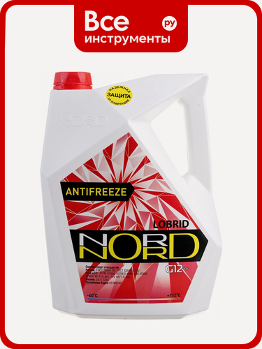 Изображение товара Антифриз NORD NR20485, G12+, лобридный, канистра, красный, 10 кг