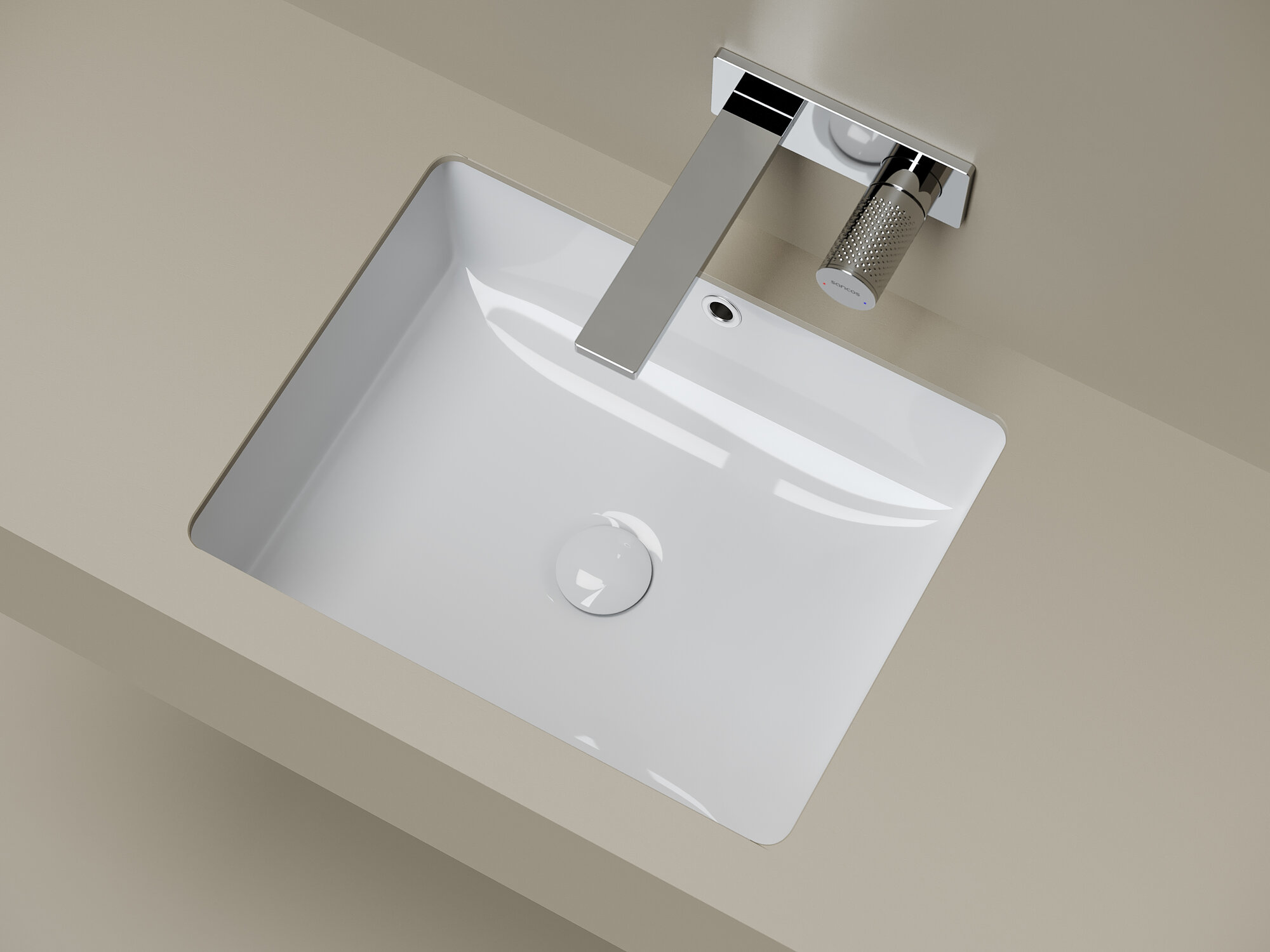 Раковина встраиваемая снизу Ceramicanova Эра (Era) 505x405x195, с отверстием слива - перелива, белый